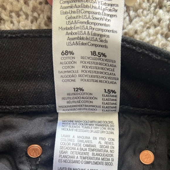 Mother The Dagger Flood Wide Leg Jeans - Bandana Hem - Black Wash - Size 29 - Picture 14 of 16